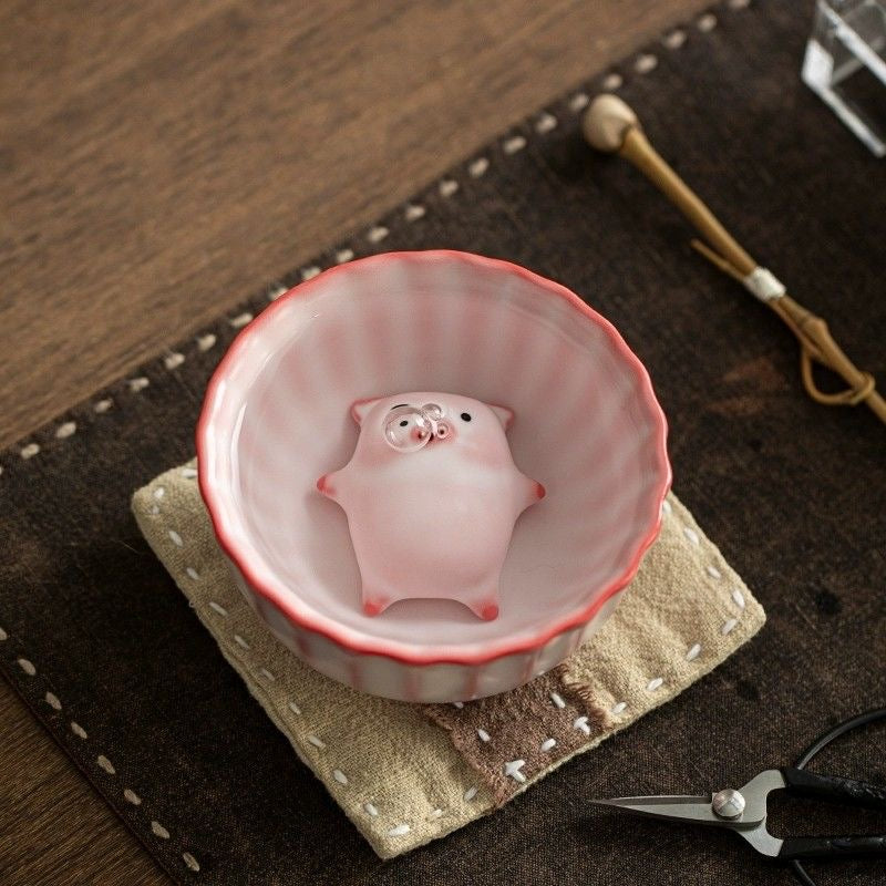 cute little pig tea pet