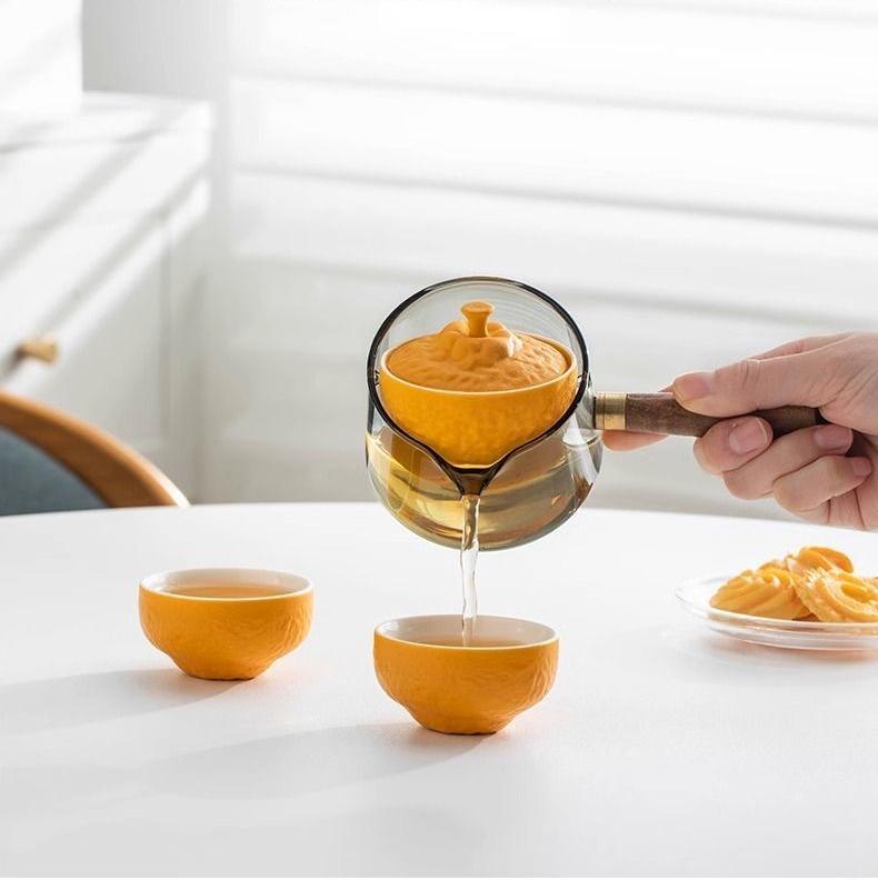 Zhuan Zhuan Tea Pot (Orange & Grey)